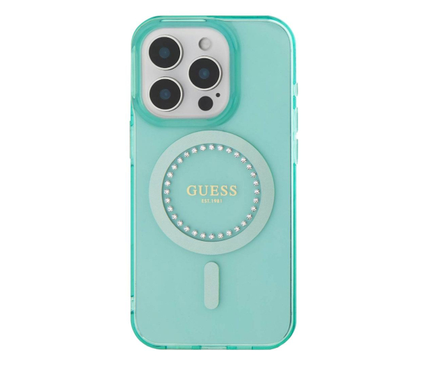 Guess IML Rhinestones do iPhone 16 Pro zielony - 1279171 - zdjęcie
